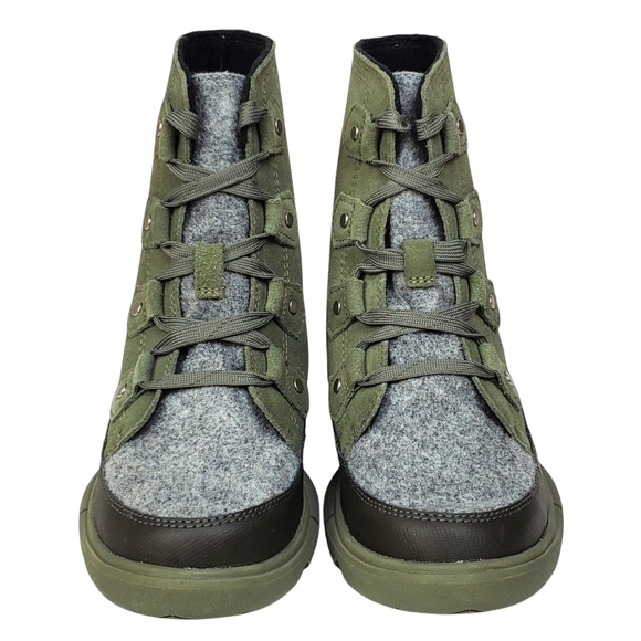 NWB Sorel explorer next Joan waterproof boots stone green lace insulated suede - Picture 10 of 16